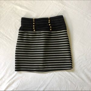 Striped Bodycon Pencil Skirt